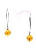 Boucles longues épurées en verre imitation citrine